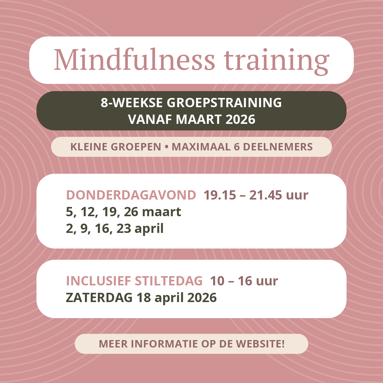 Mindfulness training Bennebroek Heemstede Hoofddorp Haarlem Hillegom Bollenstreek